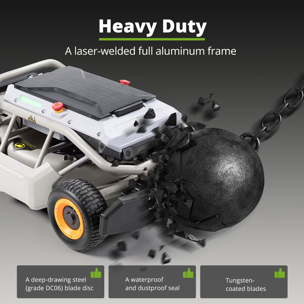 mowrator s1 53 cm leaf & lawn 4wd 119% slope (50°) remote control mower grip tread tire edition
