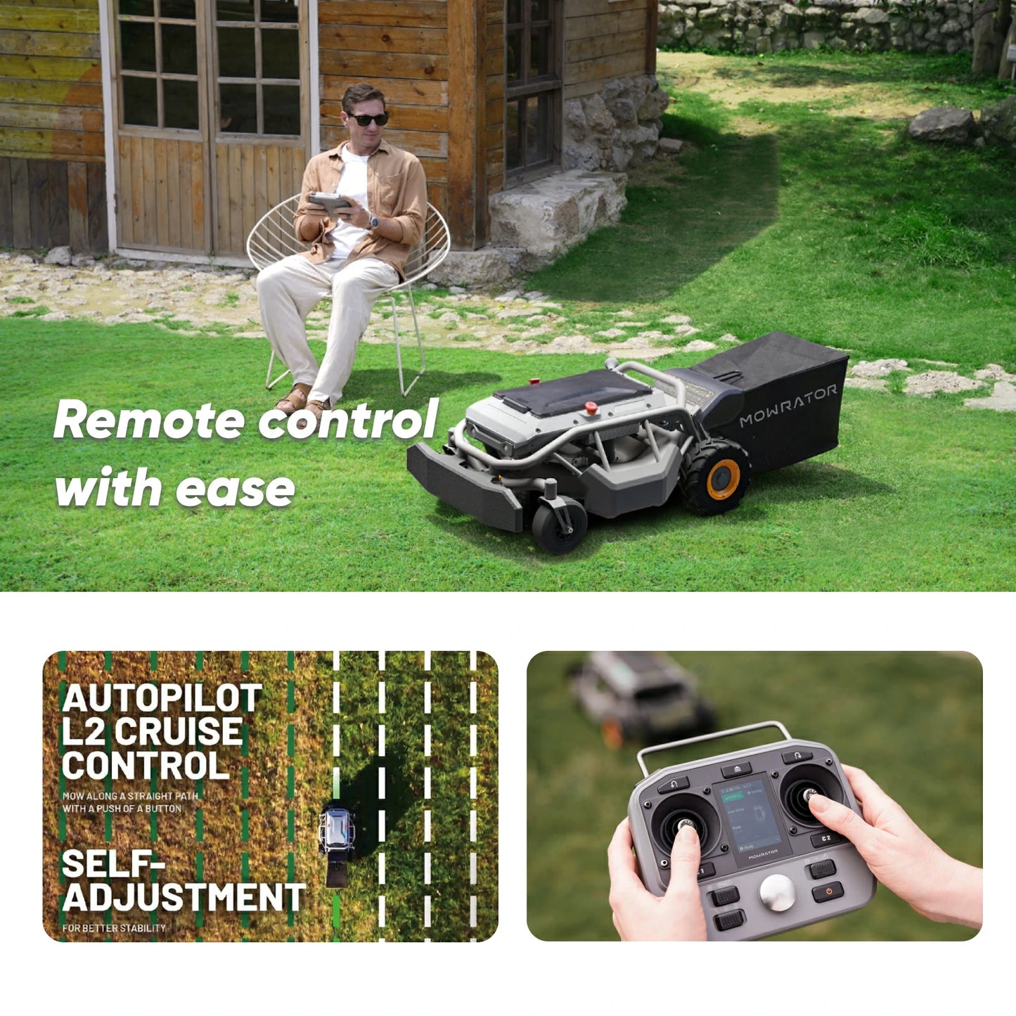 mowrator s1 remote control lawn mower 2wd for flat lawns
