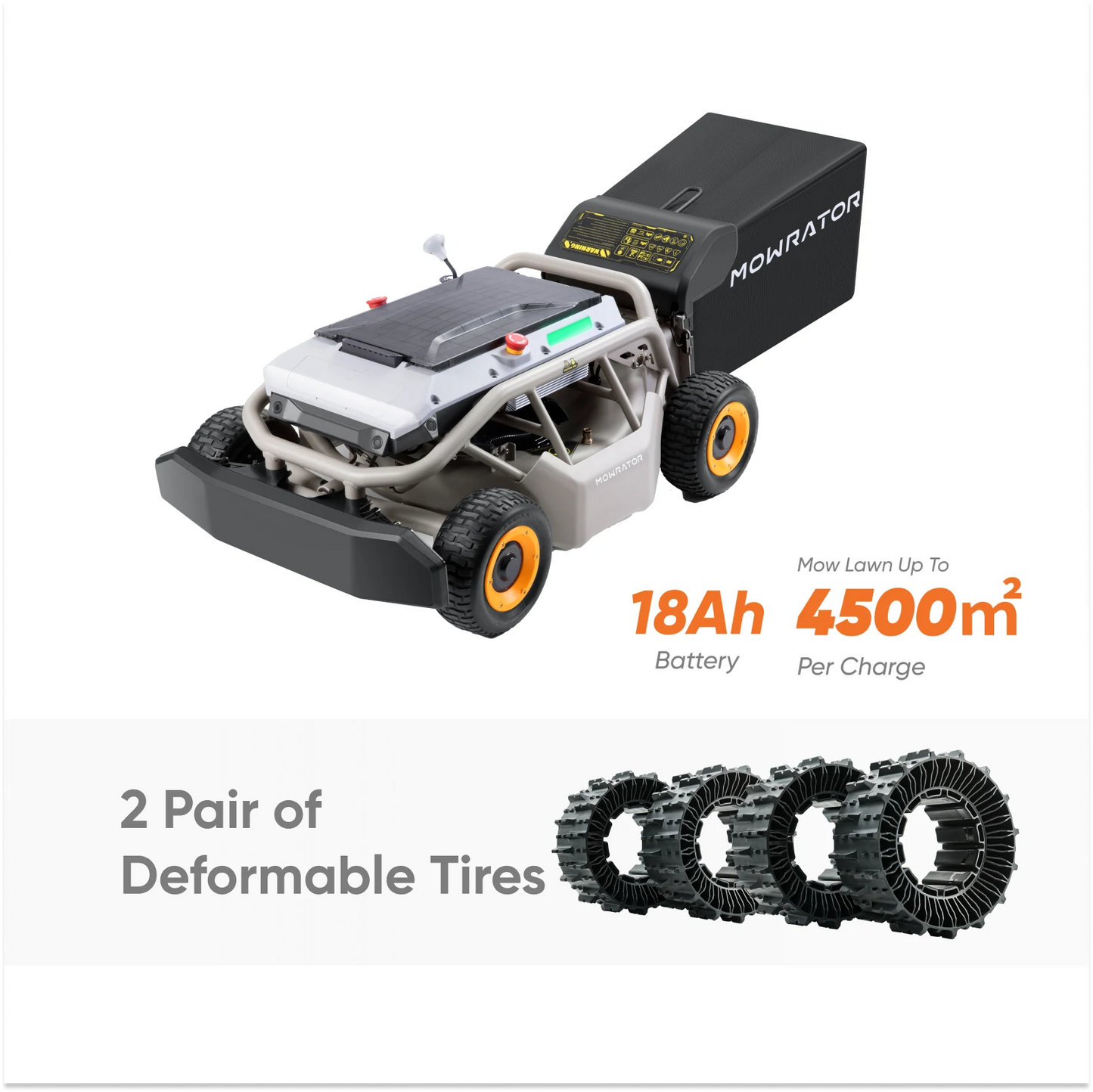 mowrator s1 remote control lawn mower 4wd 100% extreme steep slope bundle (with deformable tires)