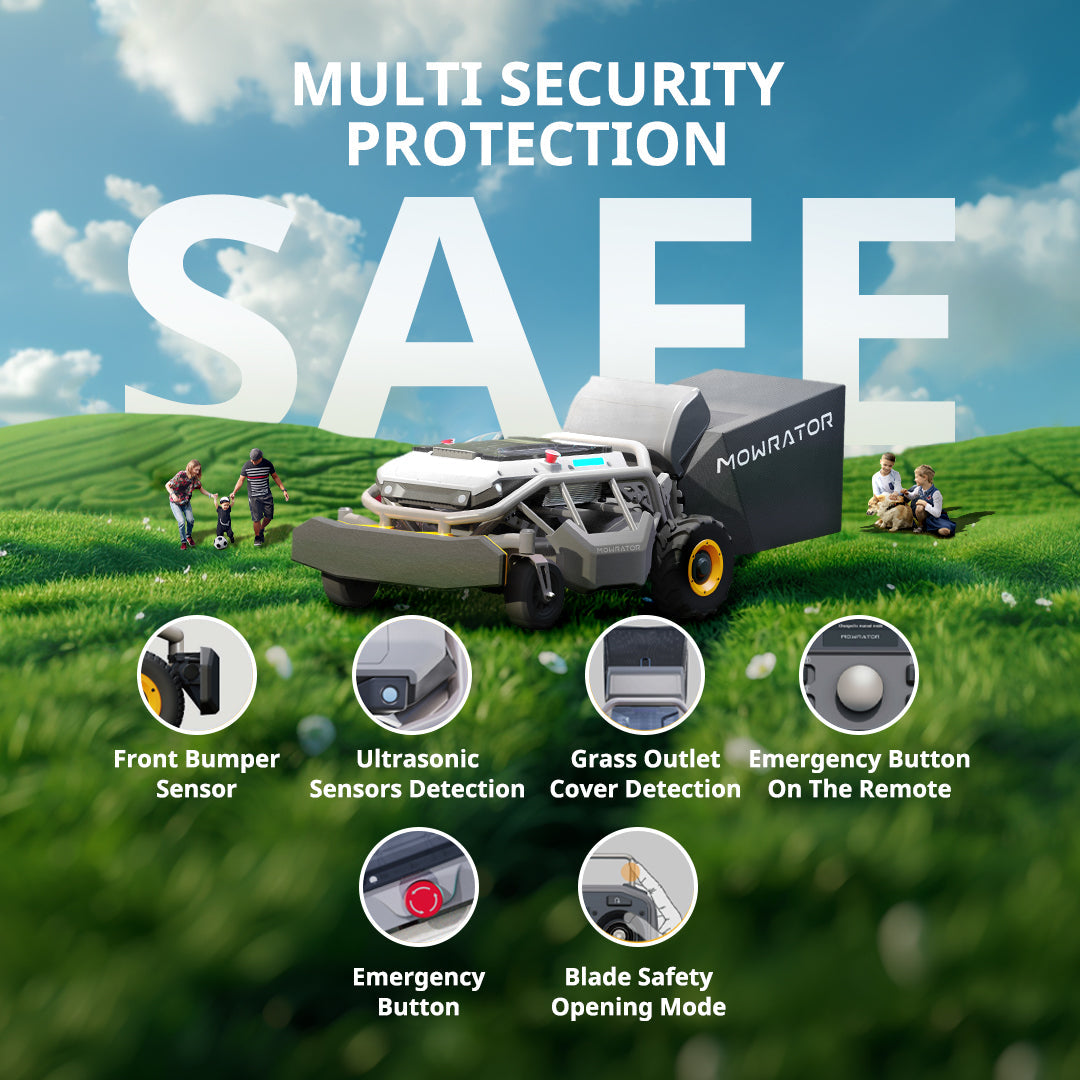 multi-function bundle: mowrator s1 4wd 18ah lawn mower+auto dumping bag+vacuum kit+self-sharpening mowing blade