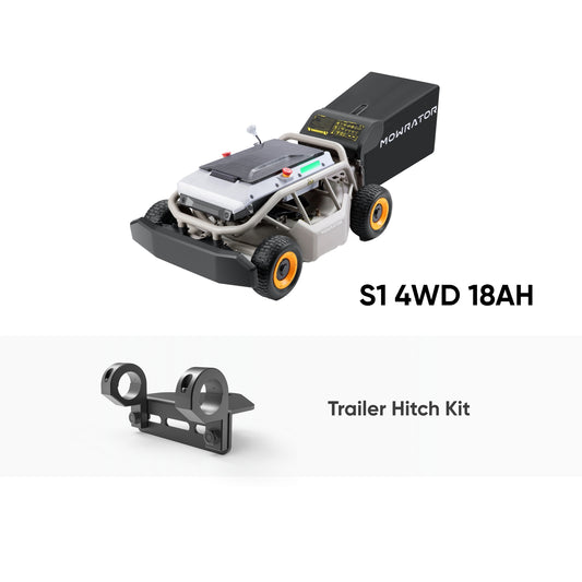 Mow-Tow Bundle: Mowrator S1 4WD 18Ah Lawn Mower+Trailer Hitch Kit