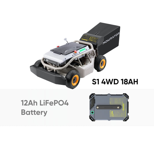 Landscaping Essentials Bundle: Mowrator S1 4WD 18Ah Lawn Mower+Extra 12Ah Battery