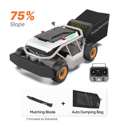 Mowrator Auto-Dumping Lawn Care Bundle with S1 4WD 18Ah 75% Slope Mower