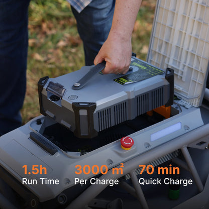 Mowrator S1 2WD 45% Slope Remote Control Lawn Mower with Leaf Shredding Vacuum