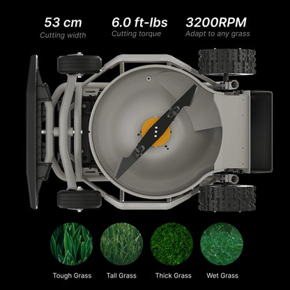 Mowrator S1 2WD 45% Slope Remote Control Lawn Mower with Leaf Shredding Vacuum