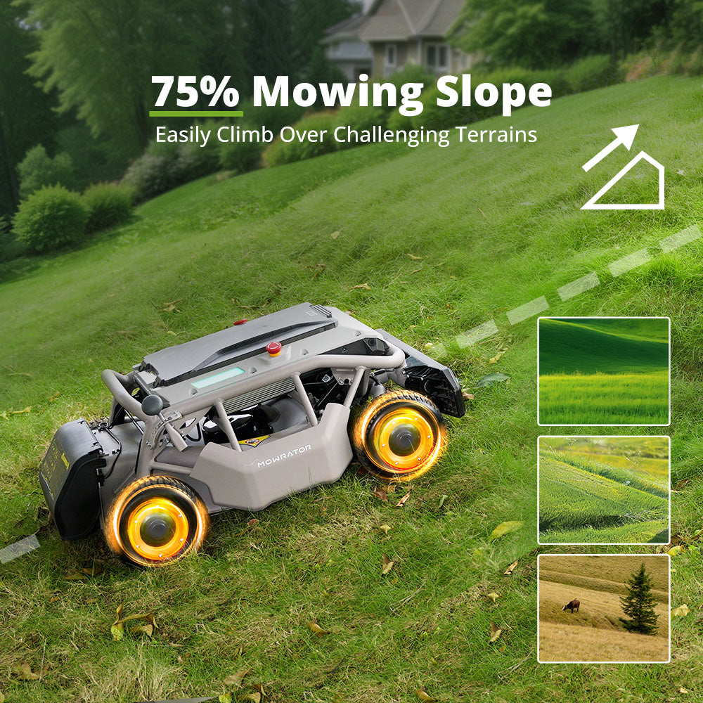 multi-function bundle: mowrator s1 4wd 18ah lawn mower+auto dumping bag+vacuum kit+self-sharpening mowing blade