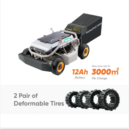 Mowrator S1 Remote Control Lawn Mower 4WD 100% Extreme Steep Slope Bundle (With Deformable Tires)