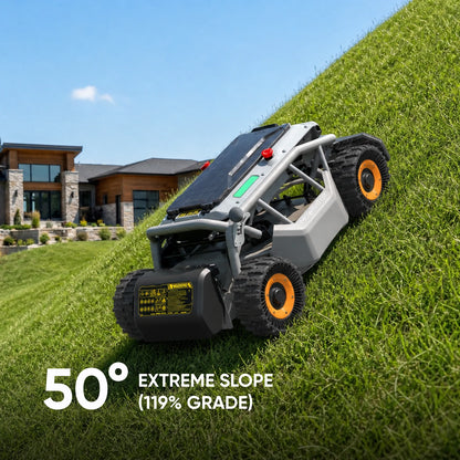 Mowrator S1 53 cm Leaf & Lawn 4WD 119% Slope (50°) Remote Control Mower Grip Tread Tire Edition