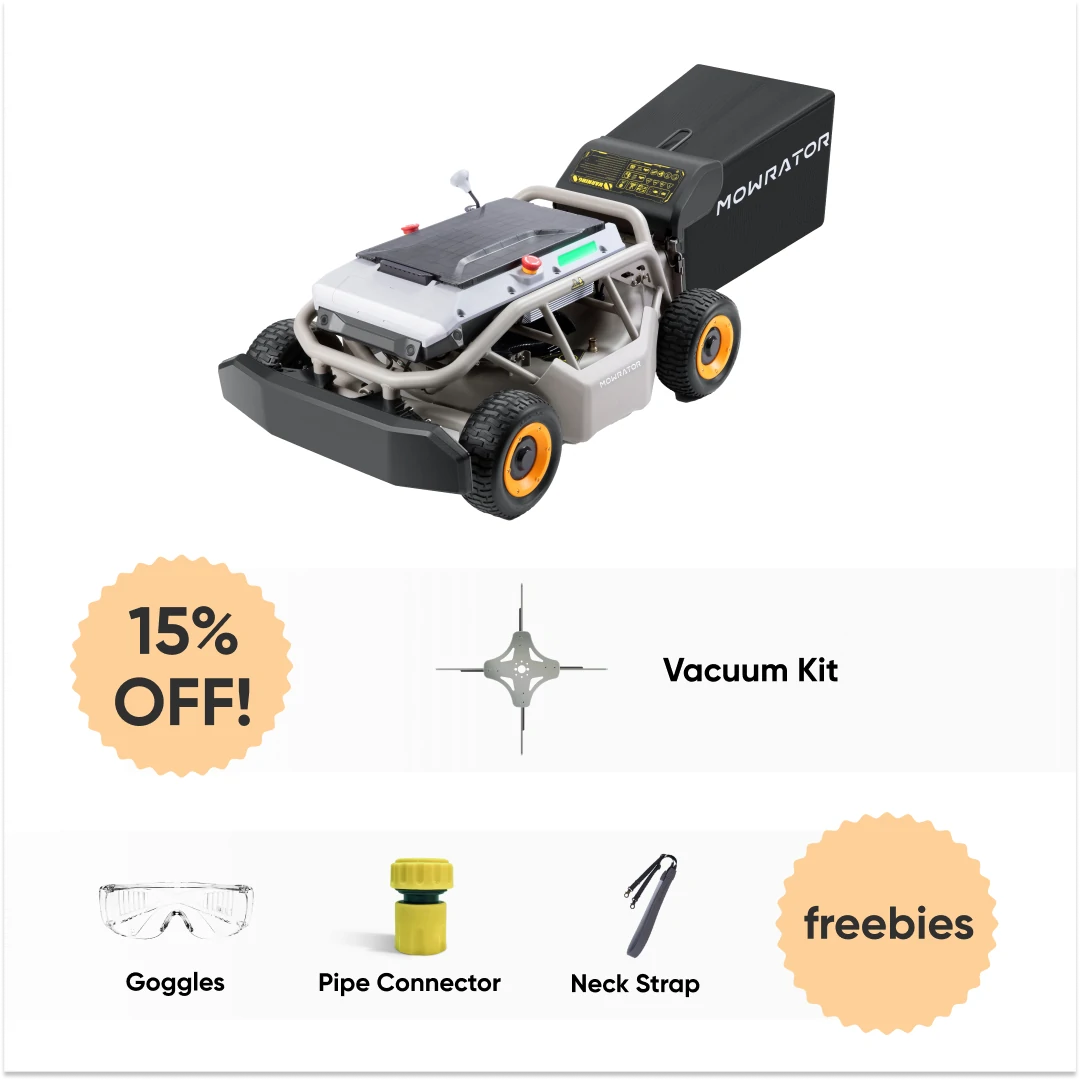 all-season essentials bundle: mowrator s1 4wd 18ah lawn mower+vacuum kit