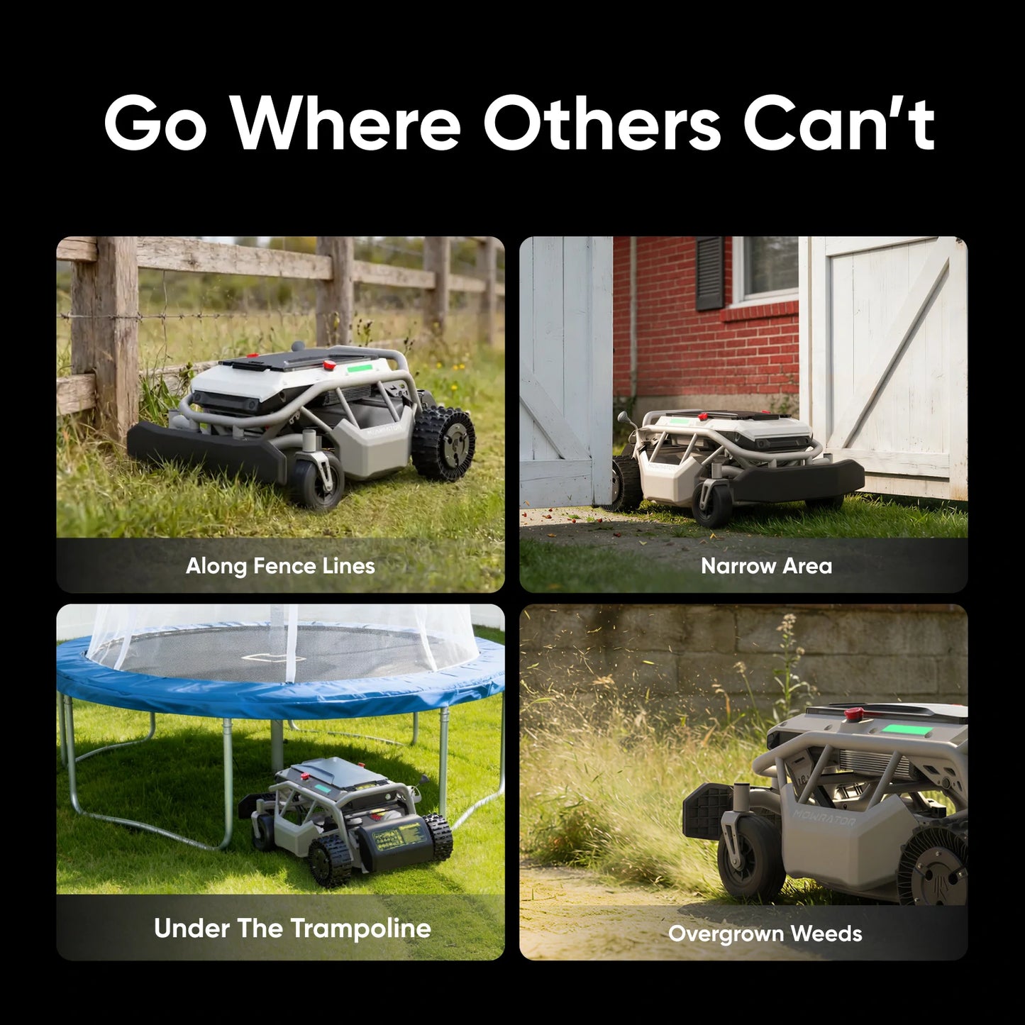 mowrator s1 2wd 45% slope remote control lawn mower with leaf shredding vacuum