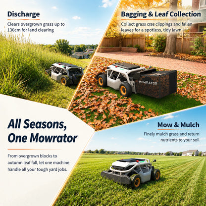 Mowrator S1 53 cm Leaf & Lawn 4WD 85% Slope (40°) Remote Control Mower Wide Wheel Edition