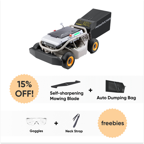 Efficient Mowing Bundle: Mowrator S1 4WD 18Ah Lawn Mower+Auto Dumping Bag+Self-sharpening Mowing Blade