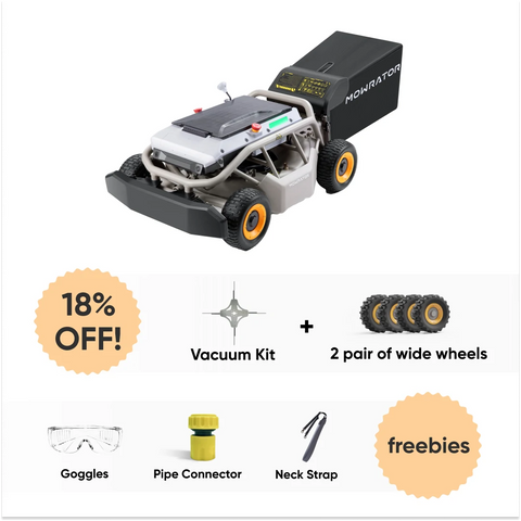 All-Season Master Bundle: Mowrator S1 4WD 18Ah Lawn Mower+2 Pair of Wide Wheels+Vacuum Kit