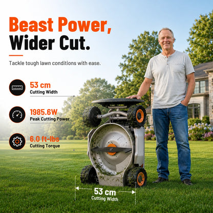 Mowrator S1 53 cm Leaf & Lawn 4WD 119% Slope (50°) Remote Control Mower Grip Tread Tire Edition